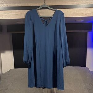 INC International Concepts Long Sleeve Blue Dress